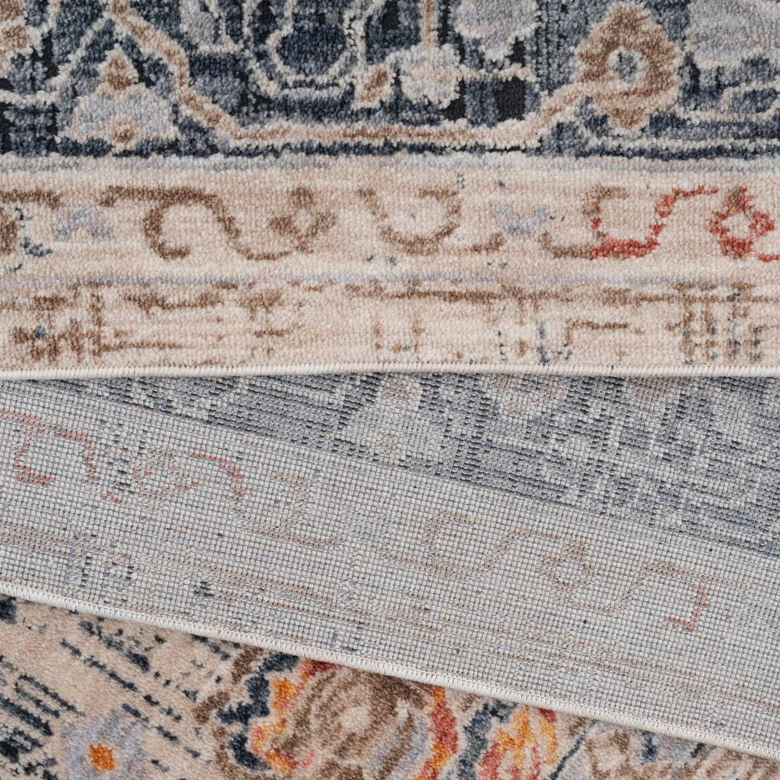 Blue Foral Motif Area Rug - Nava - Image 9