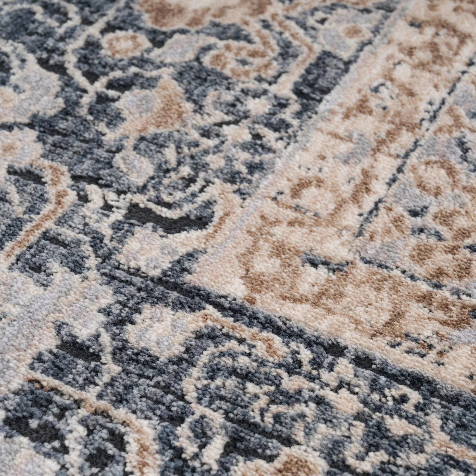 Blue Foral Motif Runner Rug - Image 5