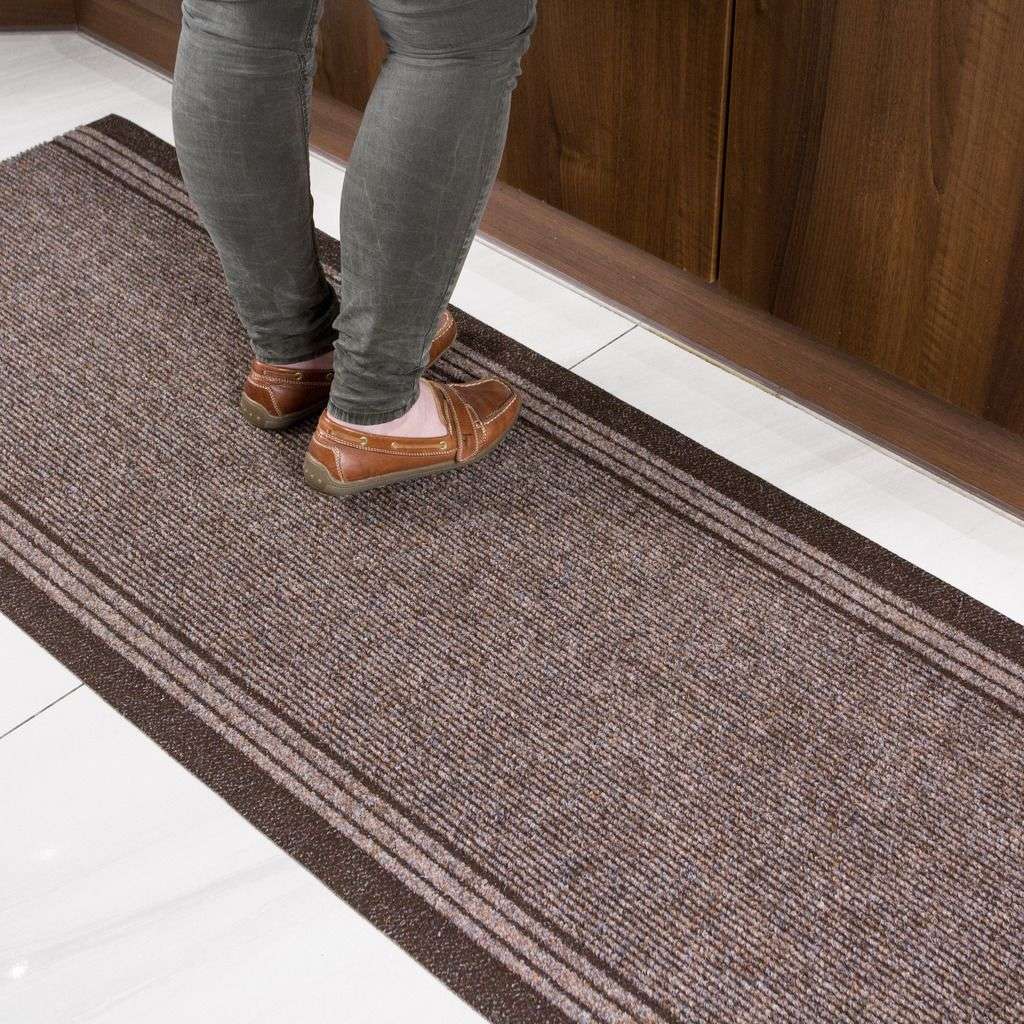 Brown Hard Wearing Runner Rugs 80cm Width - Image 3