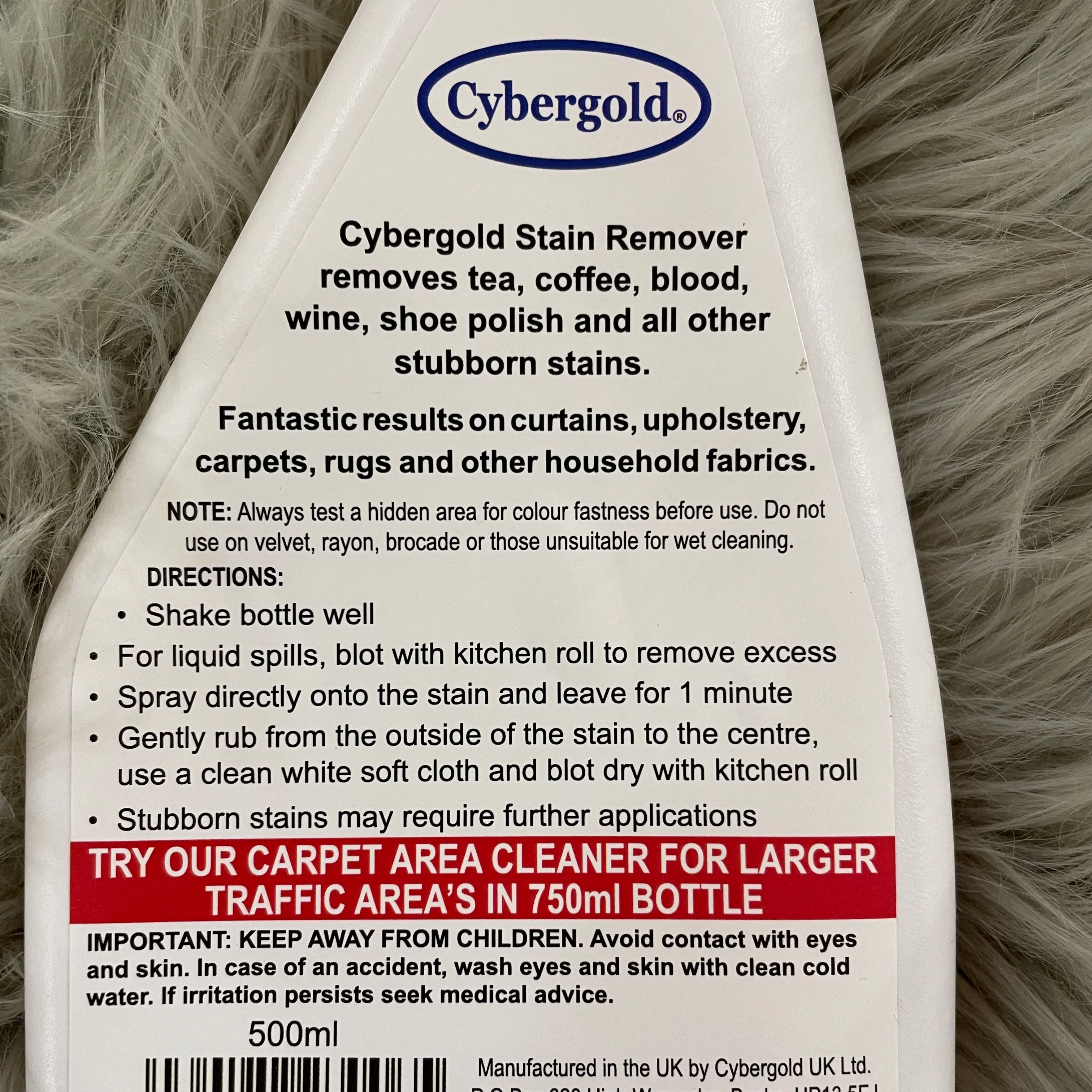 Cybergold Rug Stain Remover Spray - Image 5