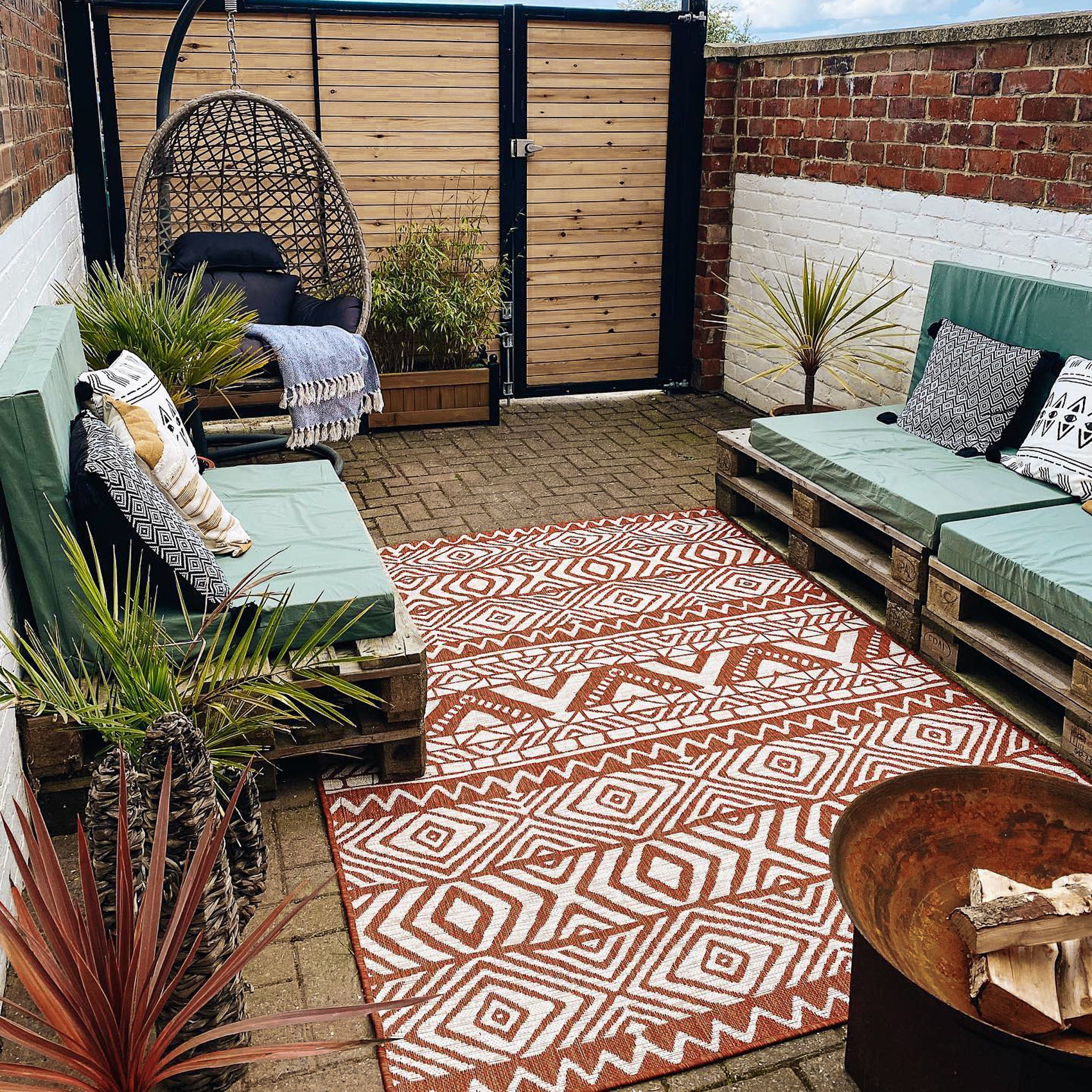 Dark Terra Flatweave Indoor Outdoor Rug - Ruskin - Image 8