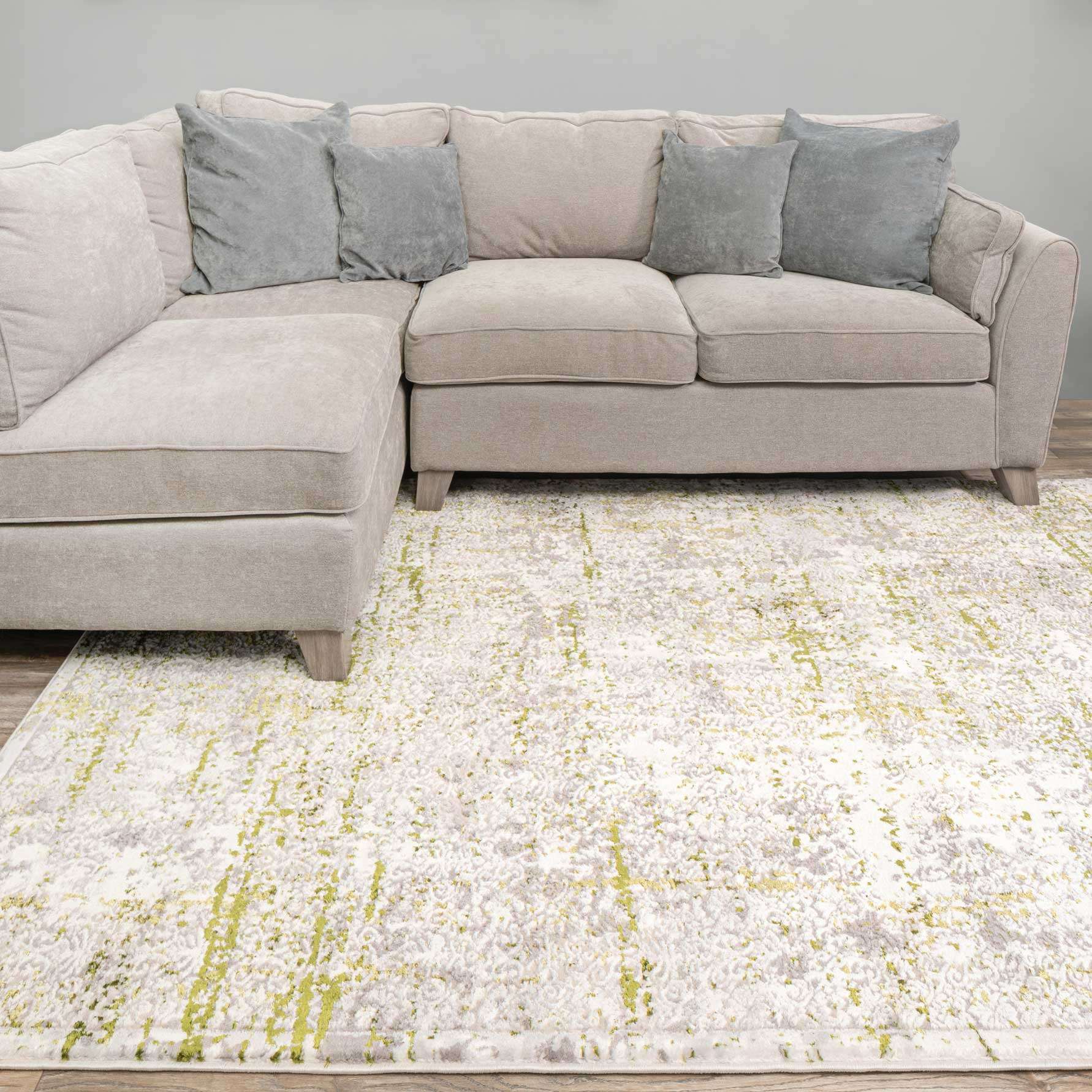 Modern Green Abstract Runner Rugs - Image 3