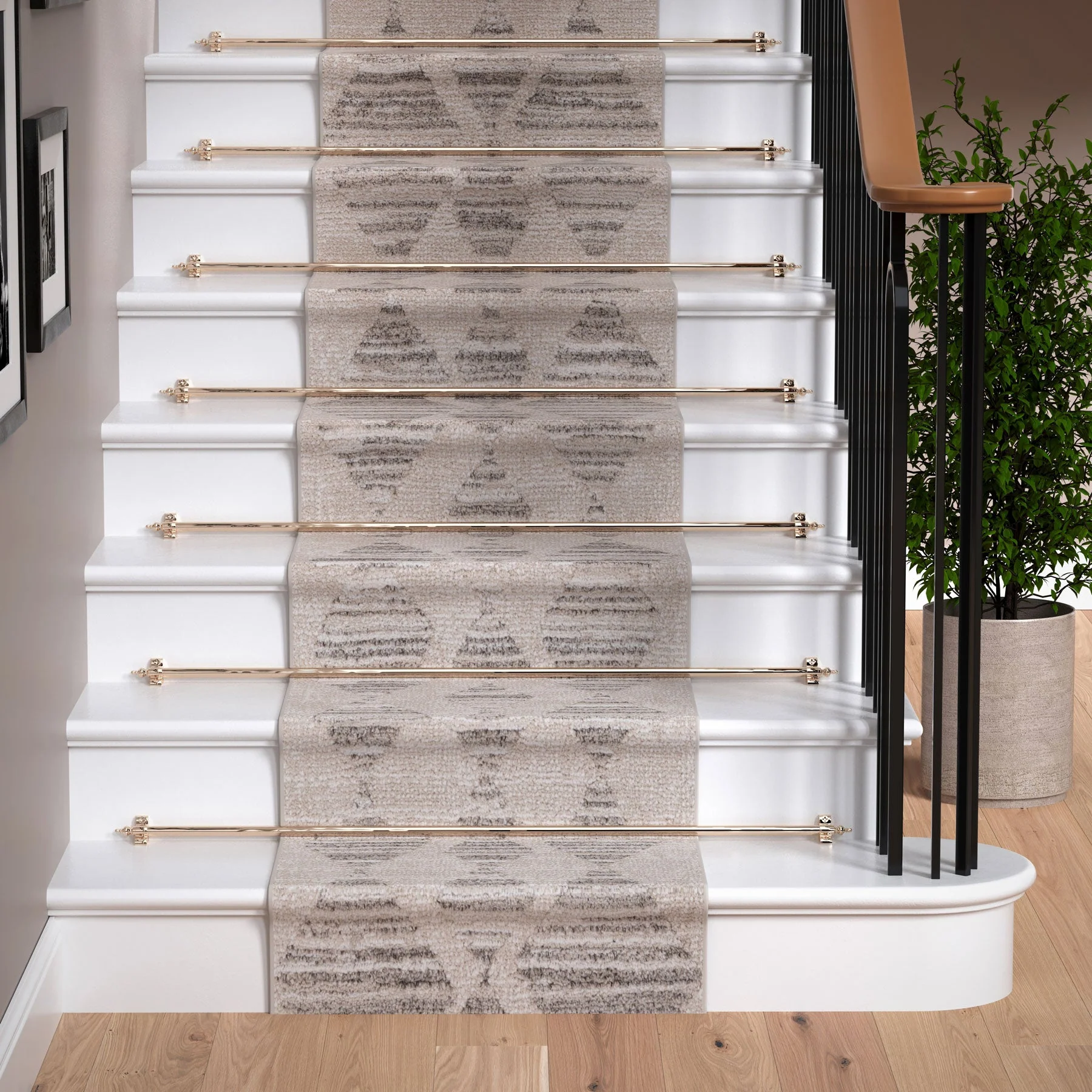 Neutral Diamond Pattern Runner Rug - Image 9