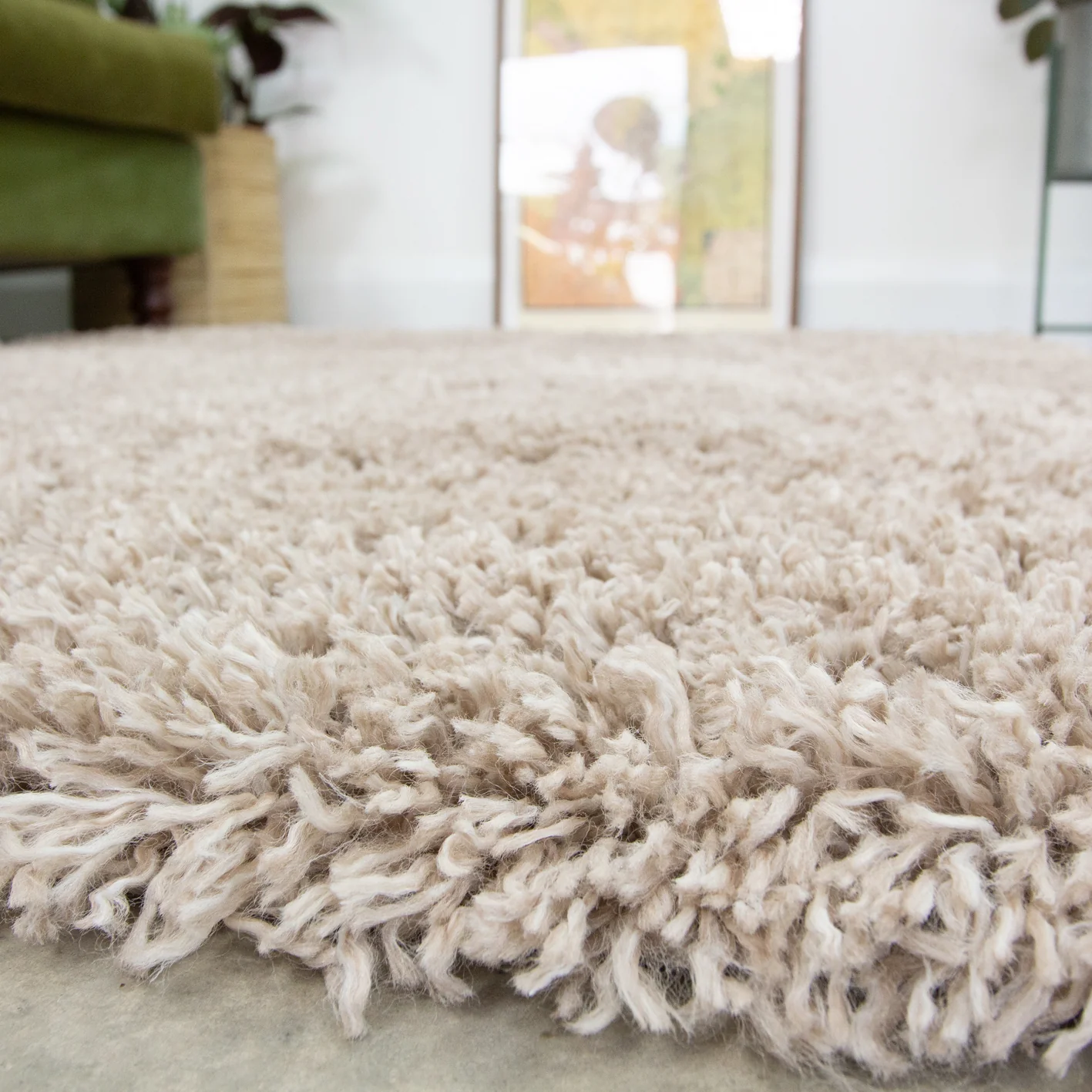 Soft Everyday Beige Shaggy Rug - Image 3