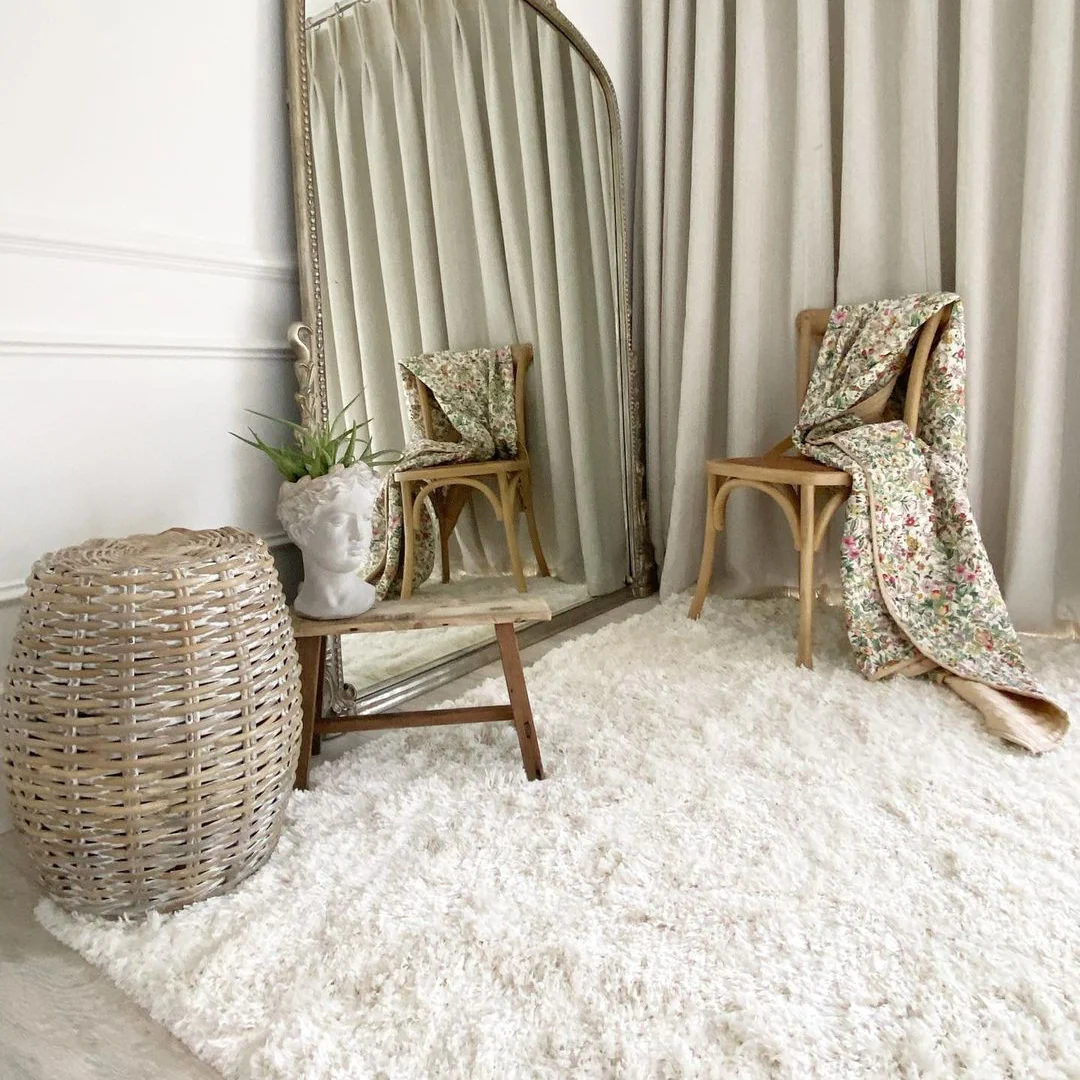 Soft Everyday Cream White Shaggy Rug - Image 8