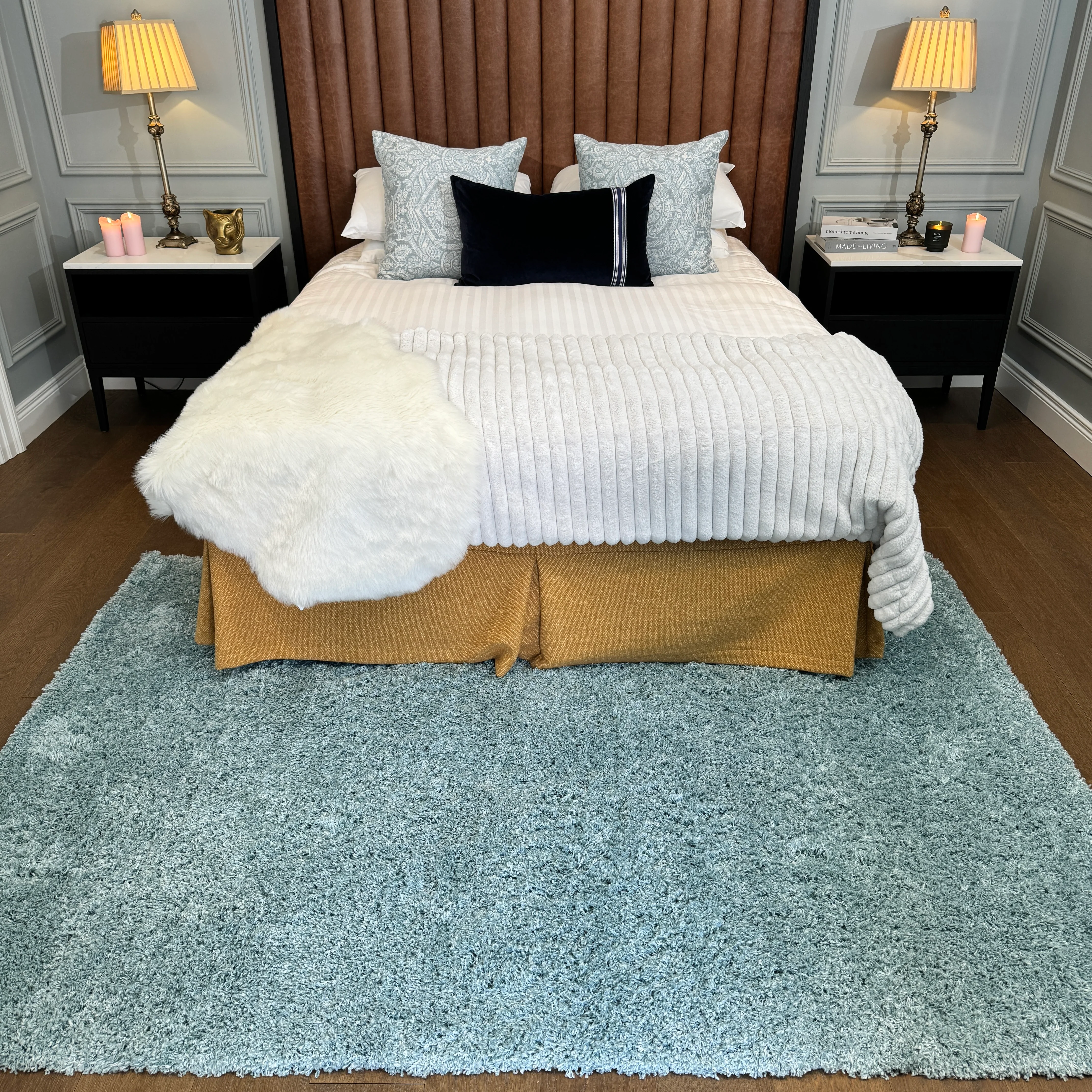 Soft Everyday Duck Egg Shaggy Rug - Image 7