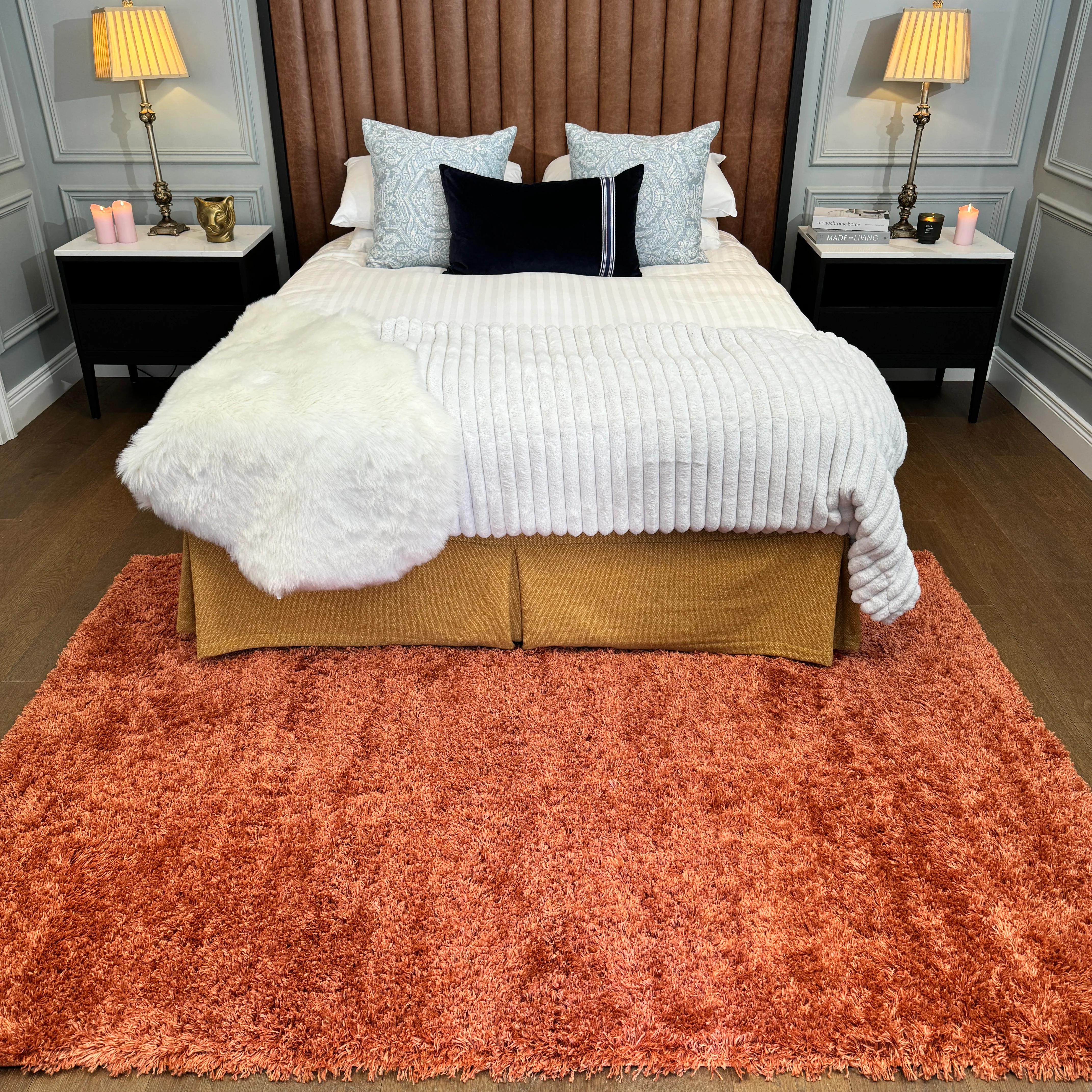 Soft Everyday Terracotta Shaggy Rug - Image 8