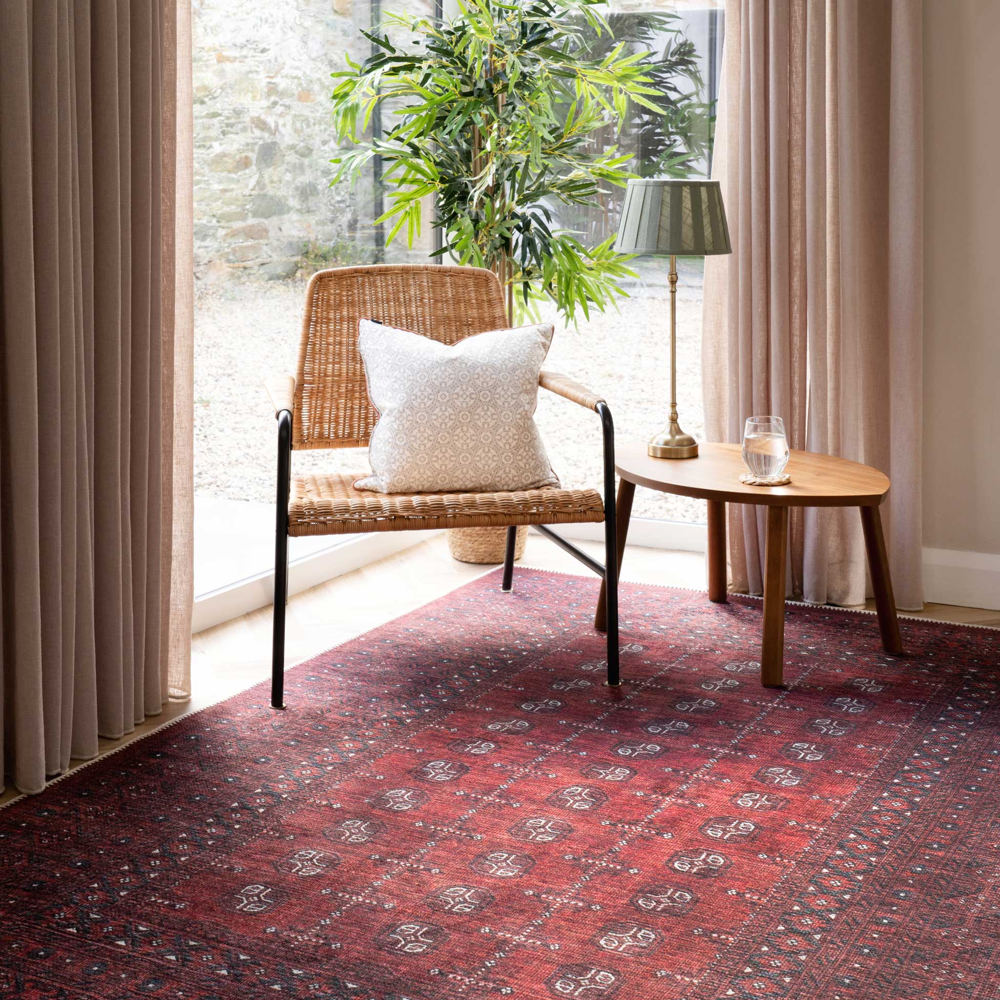 Flatwoven Washable Traditional Red Oriental Runner - Bannon - Image 7