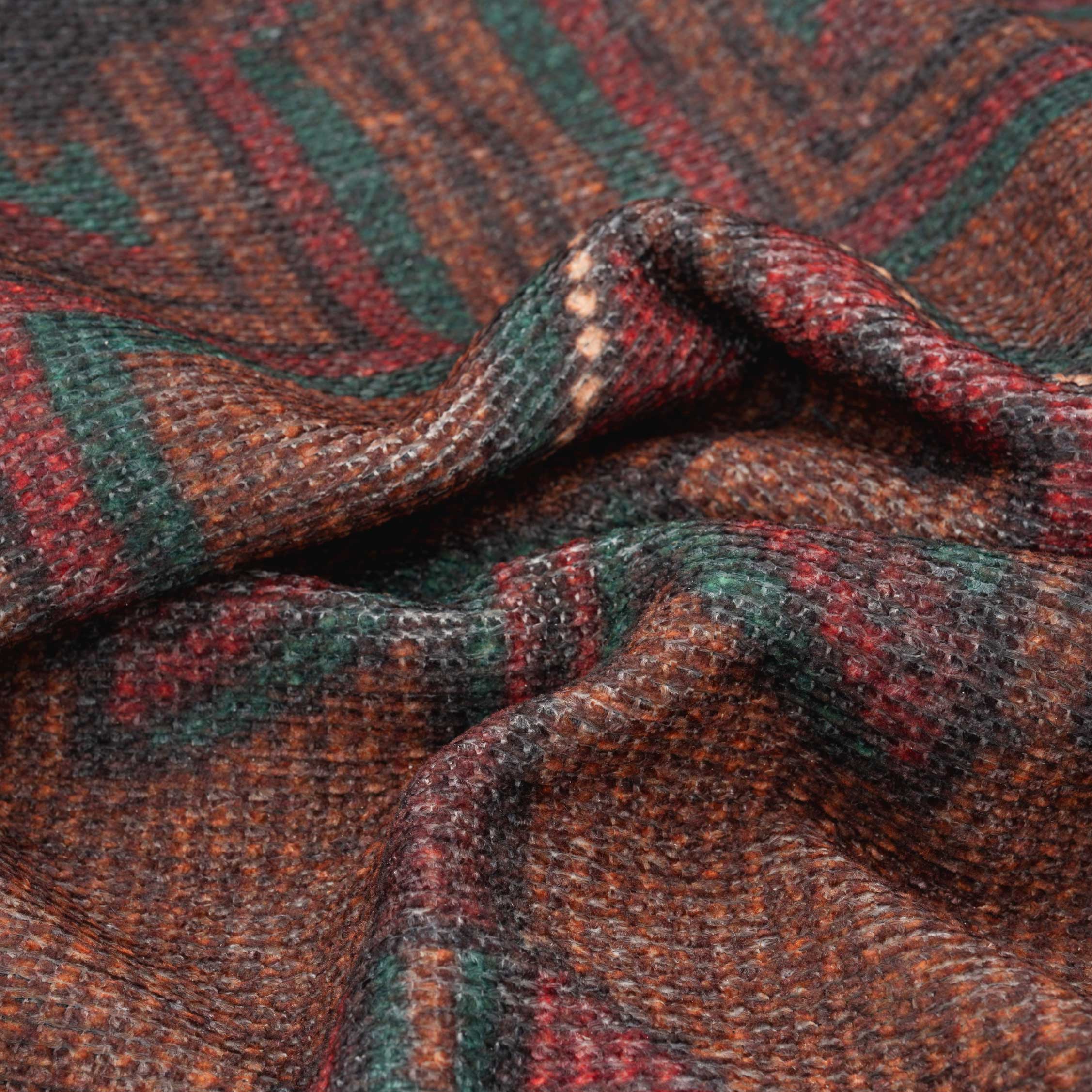 Flatwoven Washable Distressed Brown Runner - Caris - Image 4
